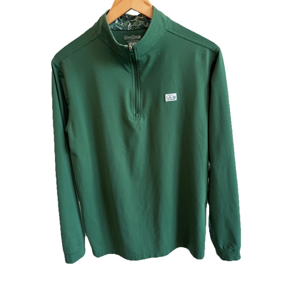 Good Good Golf Performance Green Quarter Zip Up Pullover Sweater Men's Medium